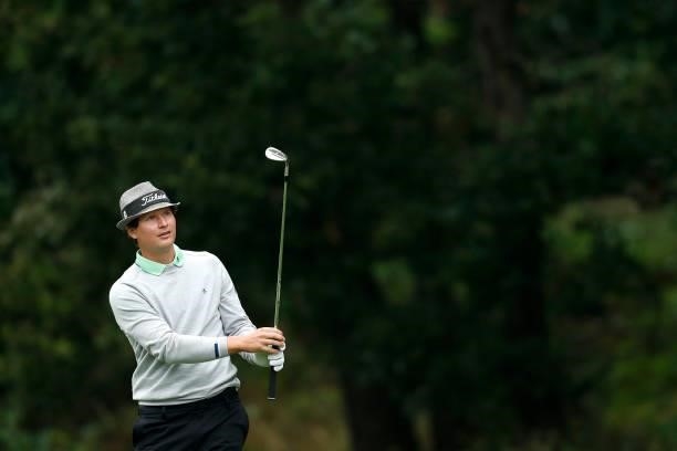 Tapio Pulkkanen of Finland plays a shot on the fourth hole during Day Four of The D+D Real Czech Masters at Albatross Golf Resort on August 22, 2021...