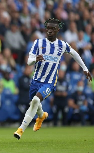 Yves Bissouma of Brighton & Hove Albion in action during the Premier League match between Brighton & Hove Albion and Watford at American Express...