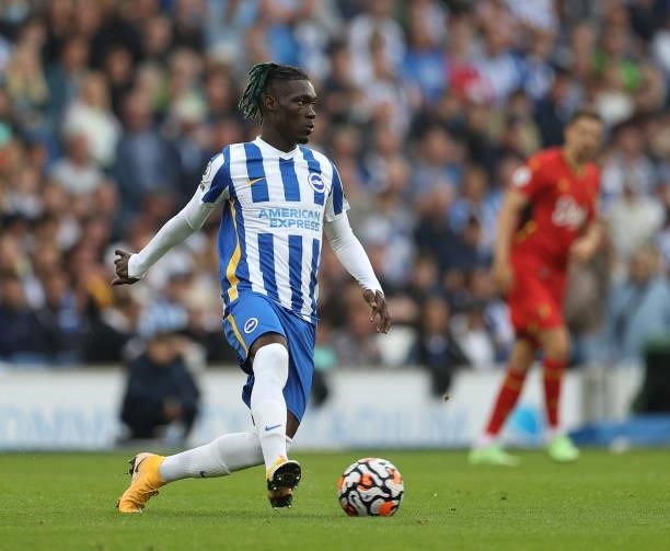 Yves Bissouma of Brighton & Hove Albion in action during the Premier League match between Brighton & Hove Albion and Watford at American Express...