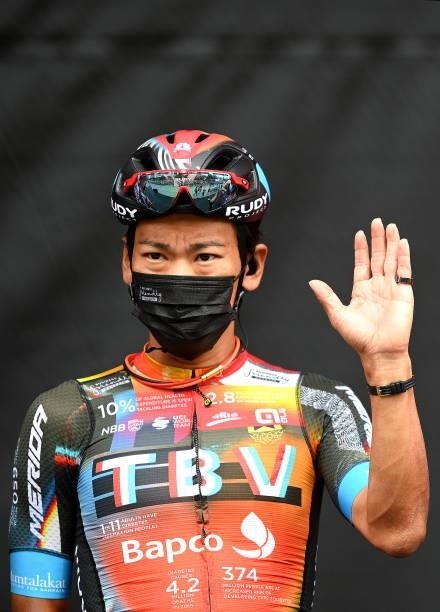 Yukiya Arashiro of Japan and Team Bahrain Victorious during the team presentation prior to the 76th Tour of Spain 2021, Stage 9 a 188 km stage from...