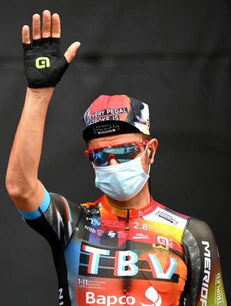 Damiano Caruso of Italy and Team Bahrain Victorious during the team presentation prior to the 76th Tour of Spain 2021, Stage 9 a 188 km stage from...