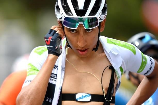 Egan Arley Bernal Gomez of Colombia and Team INEOS Grenadiers white best young jersey prepares for the race prior to the 76th Tour of Spain 2021,...