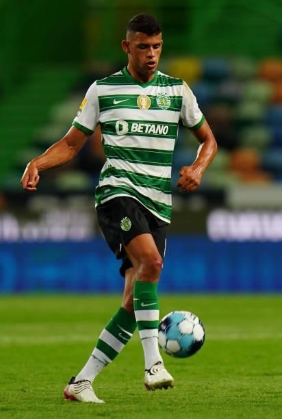 Matheus Nunes of Sporting CP in action during the Liga Bwin match between Sporting CP and Belenenses SAD at Estadio Jose Alvalade on August 21, 2021...