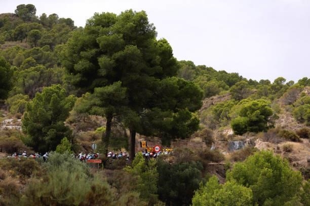 General view of the peloton compete through Sierra de Almagro during the 76th Tour of Spain 2021, Stage 9 a 188 km stage from Puerto Lumbreras to...