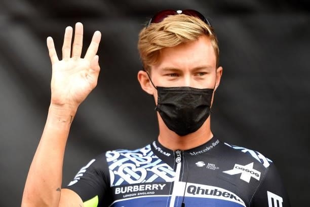 Dylan Sunderland of Australia and Team Qhubeka Nexthash during the team presentation prior to the 76th Tour of Spain 2021, Stage 9 a 188 km stage...