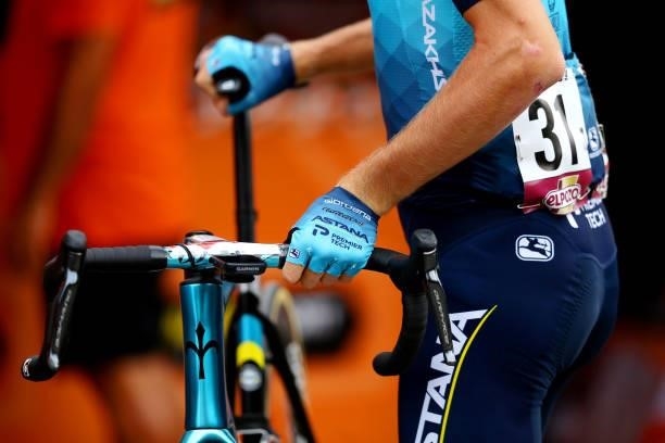 Detailed view of handelbar of Aleksander Vlasov of Russia and Team Astana – Premier Tech during the 76th Tour of Spain 2021, Stage 9 a 188 km stage...