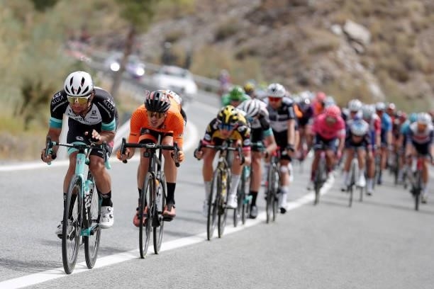 Michael Matthews of Australia and Team BikeExchange leads the peloton during the 76th Tour of Spain 2021, Stage 9 a 188 km stage from Puerto...