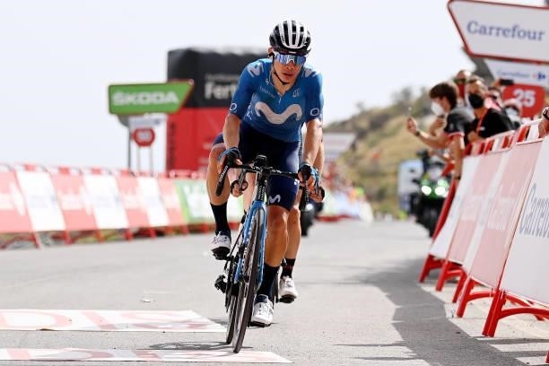 Miguel Ángel López Moreno of Colombia and Movistar Team crosses the finishing line during the 76th Tour of Spain 2021, Stage 9 a 188 km stage from...