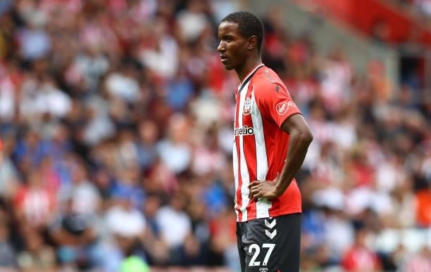 Ibrahima Diallo of Southampton during the Premier League match between Southampton and Manchester United at St Mary's Stadium on August 22, 2021 in...