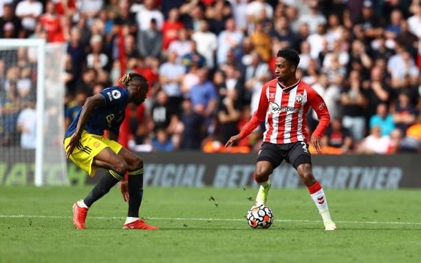 Kyle Walker-Peters of Southampton during the Premier League match between Southampton and Manchester United at St Mary's Stadium on August 22, 2021...