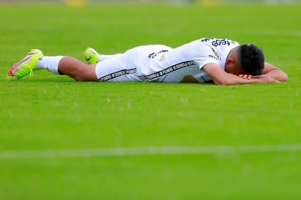 Sebastian Saucedo of Pumas reacts during the 6th round match between Pumas UNAM and Puebla as part of the Torneo Grita Mexico A21 Liga MX at Olimpico...