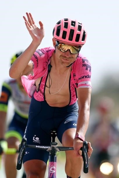 Magnus Cort Nielsen of Denmark and Team EF Education - Nippo crosses the finishing line during the 76th Tour of Spain 2021, Stage 9 a 188 km stage...
