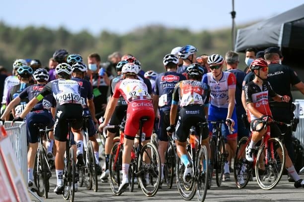 The peloton after cross the finishing line during the 76th Tour of Spain 2021, Stage 9 a 188 km stage from Puerto Lumbreras to Alto de Velefique...
