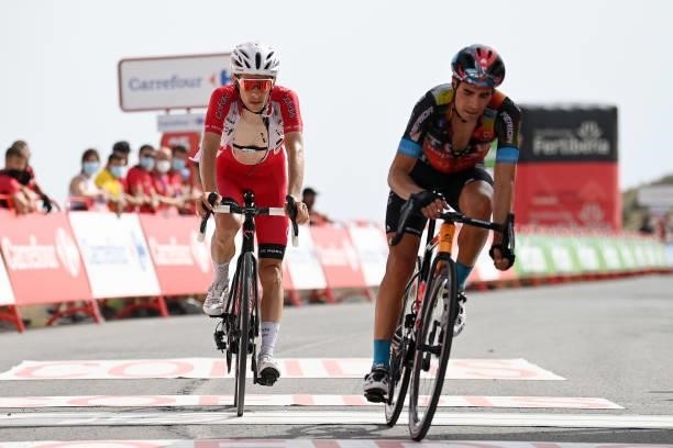 Guillaume Martin of France and Team Cofidis crosses the finishing line during the 76th Tour of Spain 2021, Stage 9 a 188 km stage from Puerto...