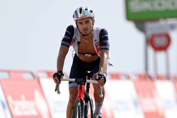 Gianluca Brambilla of Italy and Team Trek - Segafredo crosses the finishing line during the 76th Tour of Spain 2021, Stage 9 a 188 km stage from...
