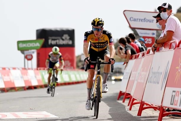 Steven Kruijswijk of Netherlands and Team Jumbo - Visma crosses the finishing line during the 76th Tour of Spain 2021, Stage 9 a 188 km stage from...