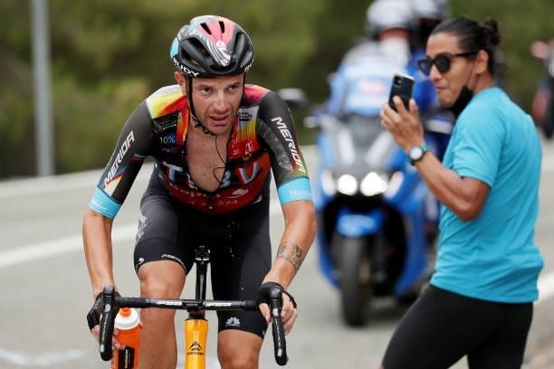 Damiano Caruso of Italy and Team Bahrain Victorious competes in the breakaway during the 76th Tour of Spain 2021, Stage 9 a 188 km stage from Puerto...