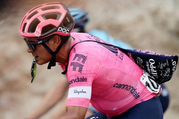 Jonathan Klever Caicedo Cepeda of Ecuador and Team EF Education - Nippo carries a feeding bag during the 76th Tour of Spain 2021, Stage 9 a 188 km...
