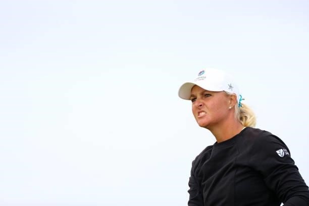 Anna Nordqvist of Sweden looks on during Day Four of the AIG Women's Open at Carnoustie Golf Links on August 22, 2021 in Carnoustie, Scotland.
