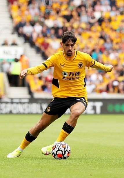 Francisco Trincao of Wolverhampton Wanderers runs with the ball during the Premier League match between Wolverhampton Wanderers and Tottenham Hotspur...