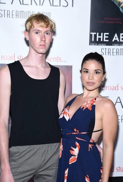 Tanner Lewis and Sharon Desiree attend the Los Angeles premiere of the film "The Aerialist
