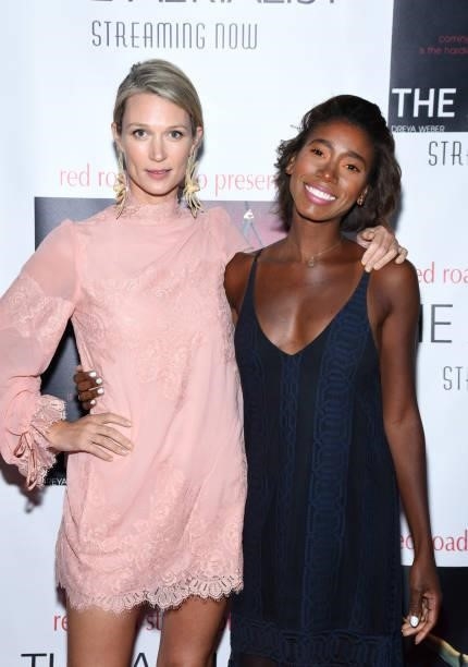 Bonnie Soper and Regine David attend the Los Angeles premiere of the film "The Aerialist