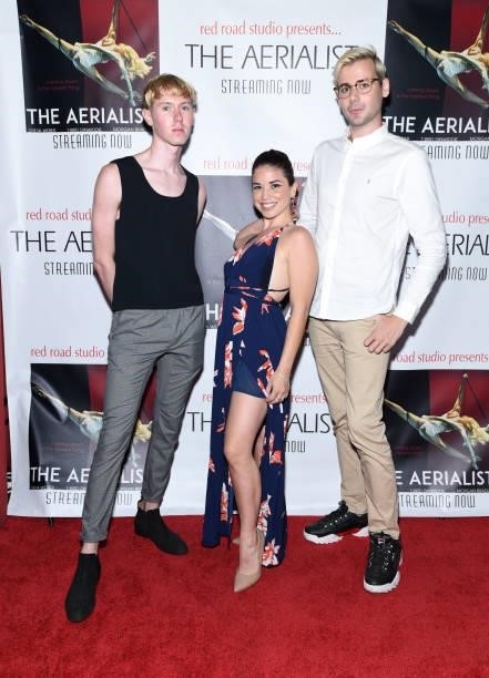 Tanner Lewis, Sharon Desiree and Brendan Petrizzo attend the Los Angeles premiere of the film "The Aerialist