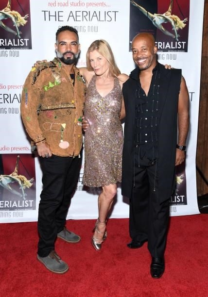 Leo Moctezuma, Dreya Weber and Chris Payne Dupri attend the Los Angeles premiere of the film "The Aerialist