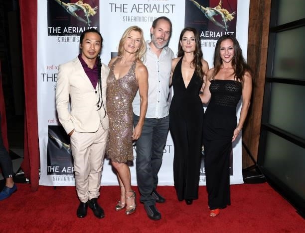 Viet Dang, Dreya Weber, Ned Farr, Morgan Bradley and Shannon Beach attend the Los Angeles premiere of the film "The Aerialist