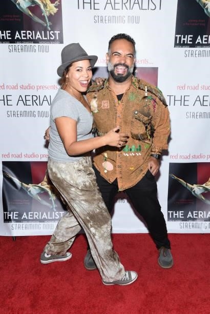 Candice Coke and Leo Moctezuma attend the Los Angeles premiere of the film "The Aerialist