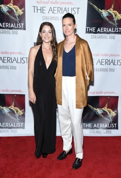 Morgan Bradley and Paris Pickard attend the Los Angeles premiere of the film "The Aerialist