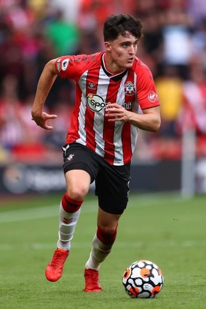 Valentino Livramento of Southampton during the Premier League match between Southampton and Manchester United at St Mary's Stadium on August 22, 2021...