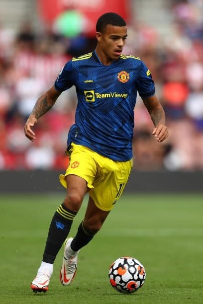 Mason Greenwood of Manchester United during the Premier League match between Southampton and Manchester United at St Mary's Stadium on August 22,...