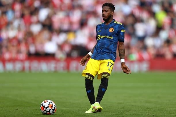 Fred of Manchester United during the Premier League match between Southampton and Manchester United at St Mary's Stadium on August 22, 2021 in...