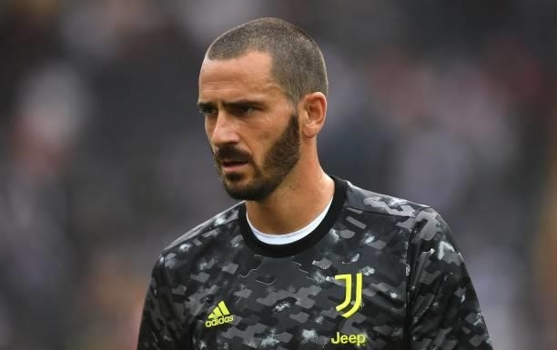 Leonardo Bonucci of Juventus looks on during the Serie A match between Udinese Calcio v Juventus at Dacia Arena on August 22, 2021 in Udine, Italy.
