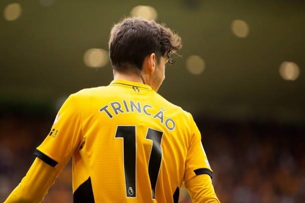 Francisco Trincao of Wolverhampton Wanderers looks on during the Premier League match between Wolverhampton Wanderers and Tottenham Hotspur at...