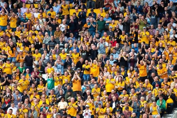 General view during the Premier League match between Wolverhampton Wanderers and Tottenham Hotspur at Molineux on August 22, 2021 in Wolverhampton,...