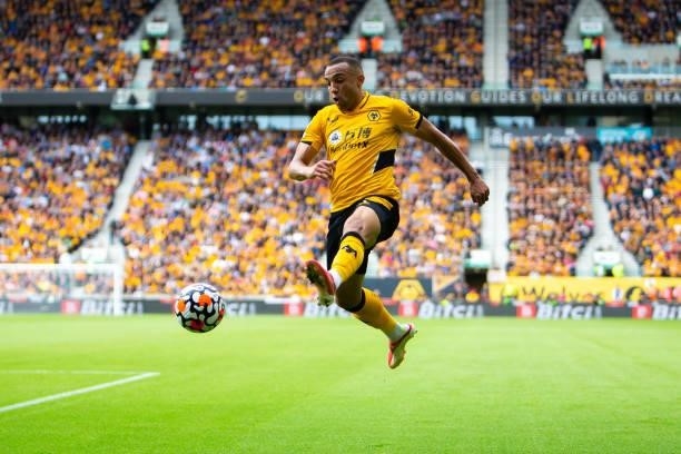 Marcal of Wolverhampton Wanderers controls the ball during the Premier League match between Wolverhampton Wanderers and Tottenham Hotspur at Molineux...