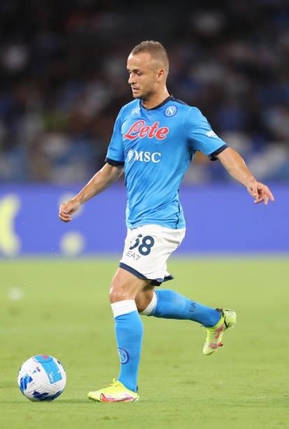 Stanislav Lobotka of SSC Napoli during the Serie A match between SSC Napoli v Venezia FC at Stadio Diego Armando Maradona on August 22, 2021 in...