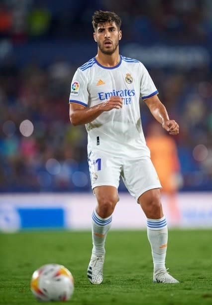 Marco Asensio of Real Madrid CF in action during the La Liga Santander match between Levante UD and Real Madrid CF at Ciutat de Valencia Stadium on...