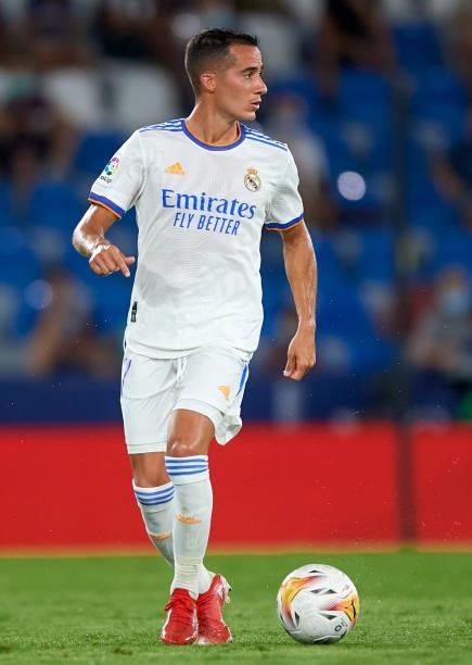 Lucas Vazquez of Real Madrid CF runs with the ball during the La Liga Santander match between Levante UD and Real Madrid CF at Ciutat de Valencia...