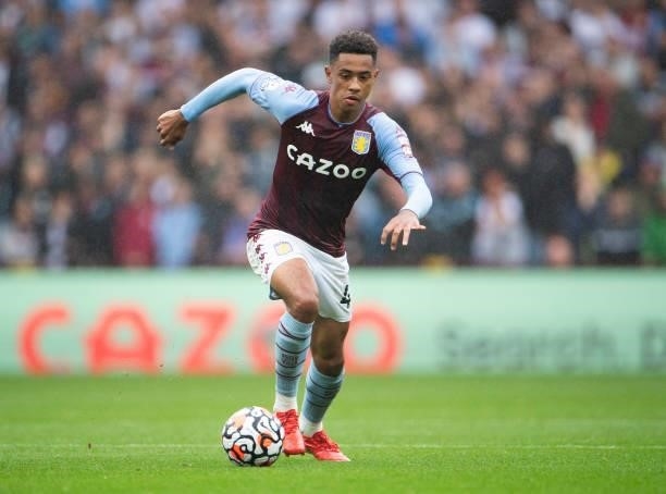 Jacob Ramsey of Aston Villa during the Premier League match between Aston Villa and Newcastle United at Villa Park on August 21, 2021 in Birmingham,...