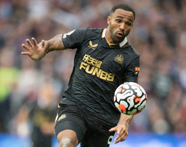 Callum Wilson of Newcastle United during the Premier League match between Aston Villa and Newcastle United at Villa Park on August 21, 2021 in...