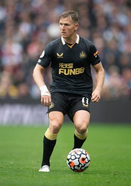Matt Ritchie of Newcastle United during the Premier League match between Aston Villa and Newcastle United at Villa Park on August 21, 2021 in...