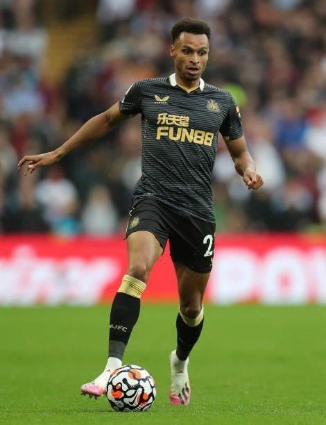 Jacob Murphy of Newcastle during the Premier League match between Aston Villa and Newcastle United at Villa Park on August 21, 2021 in Birmingham,...