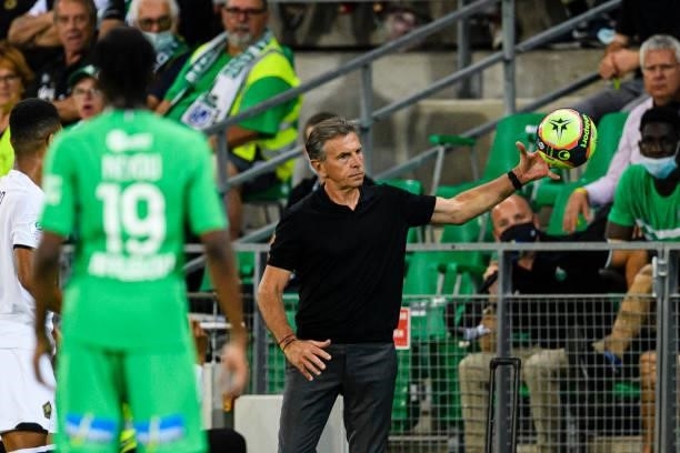 Saint-Étienne Head Coach Claude Puel during the Ligue 1 Uber Eats match between Saint Etienne and Lille at Stade Geoffroy-Guichard on August 21, 2021...