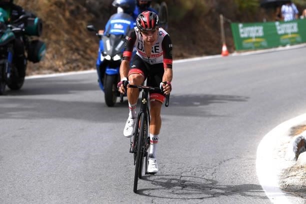 Rui Oliveira of Portugal and UAE Team Emirates attacks during the 76th Tour of Spain 2021, Stage 10 a 189km stage from Roquetas de Mar to Rincón de...