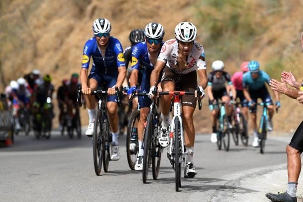 Geoffrey Bouchard of France and AG2R Citröen Team leads The Breakaway during the 76th Tour of Spain 2021, Stage 10 a 189km stage from Roquetas de Mar...