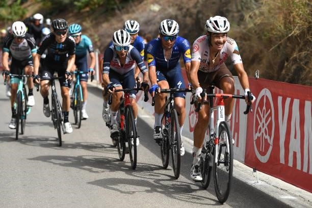 Clément Champoussin of France and AG2R Citröen Team leads The Breakaway during the 76th Tour of Spain 2021, Stage 10 a 189km stage from Roquetas de...