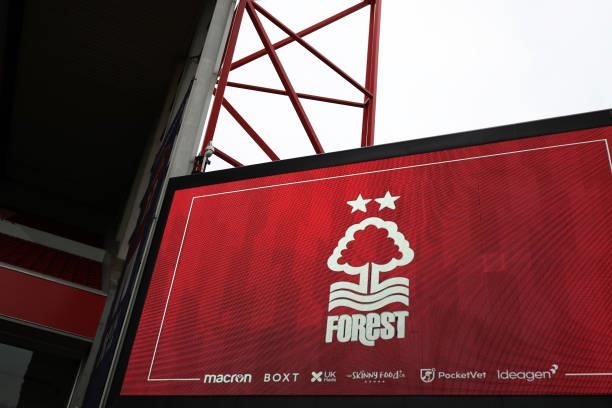 General view of an LED board inside the stadium prior to the Carabao Cup Second Round match between Nottingham Forest and Wolverhampton Wanderers at...